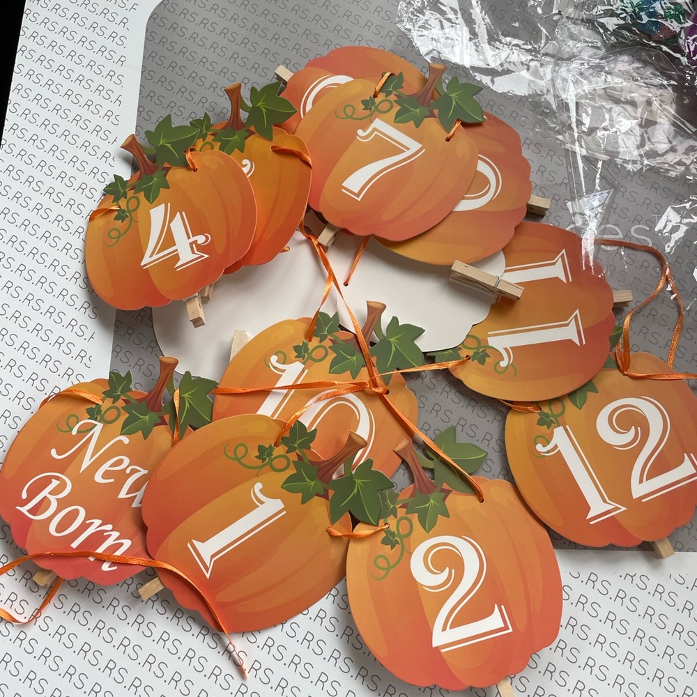 12 month picture pumpkin birthday party strands